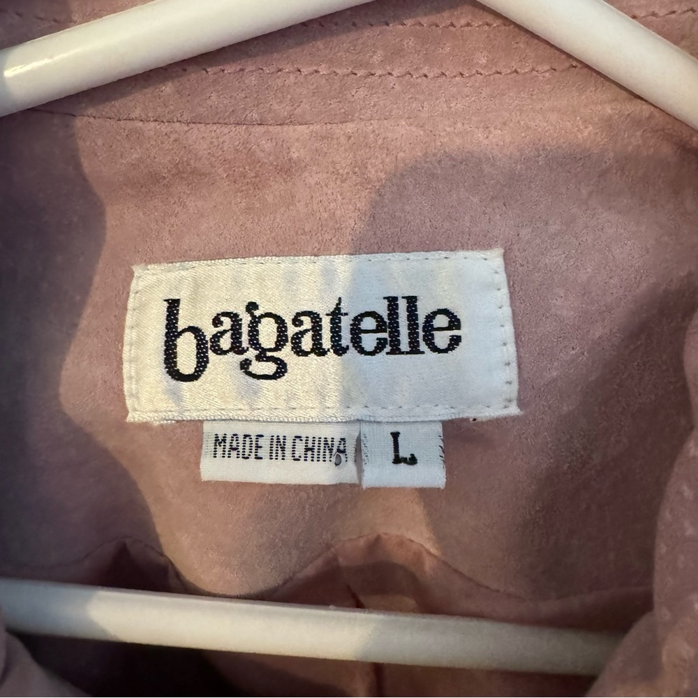 Light Pink Suede Button Front Jacket - image 3